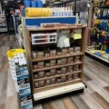 stain and varnish on display at hardware store